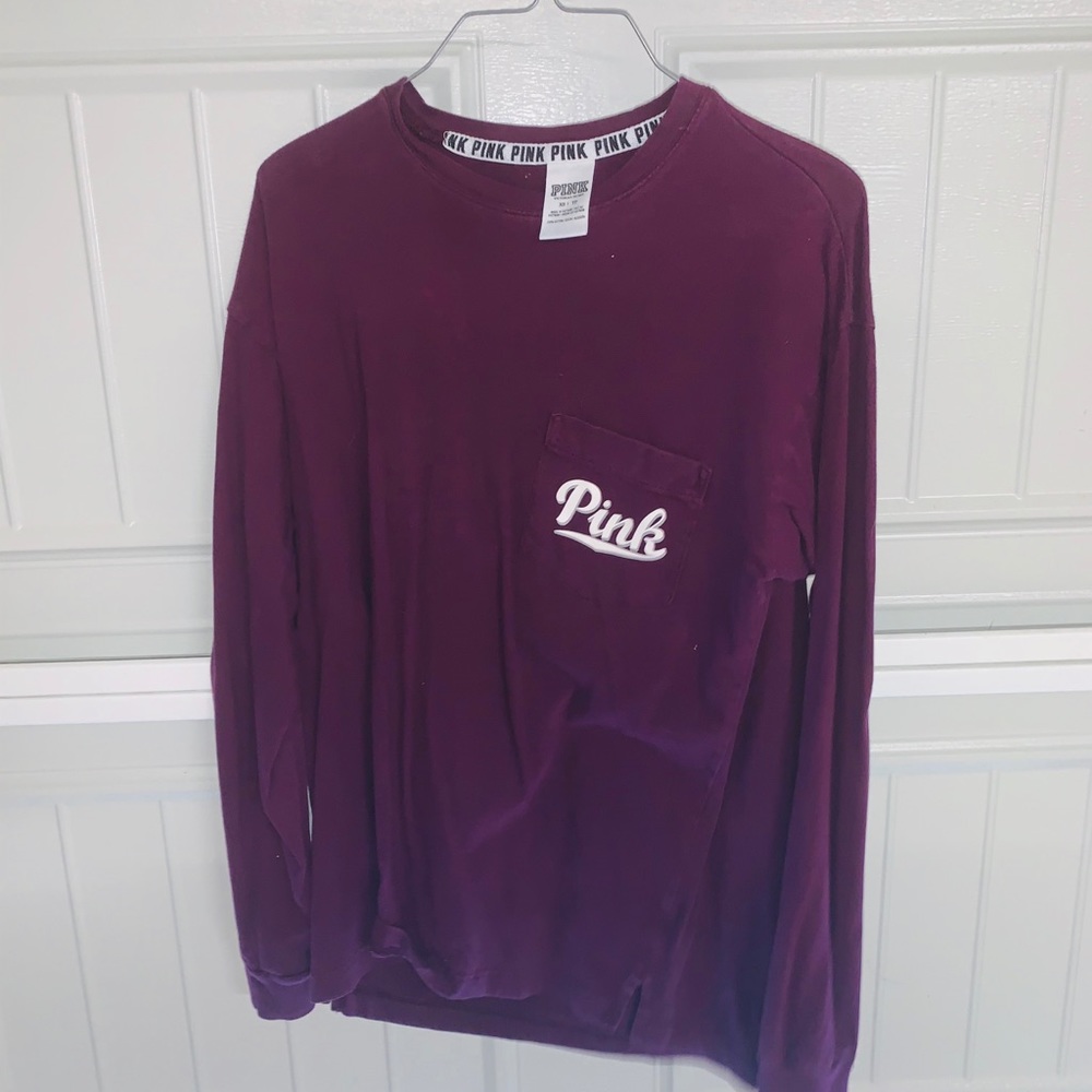 Long sleeve maroon PINK top